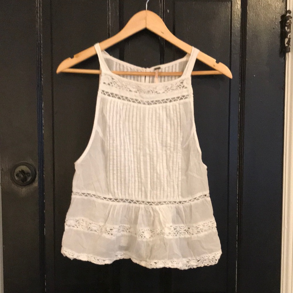Free People Cotton and Lace Tank